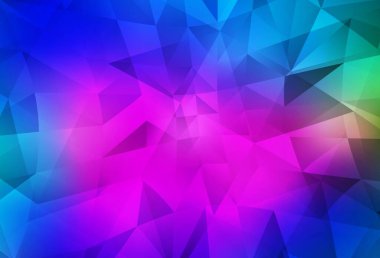 Koyu pembe, mavi vektör üçgen mozaik şablon. Çokgen tarzda tamamen yeni bir renk çizimi. İşiniz için yepyeni bir tasarım..