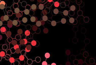 Koyu kırmızı, yapay zeka yapısına sahip sarı vektör şablonu. Yapay zekanın bağlantı ve noktalarıyla soyut illüstrasyon. Teklif verilerinin tanıtımı için akıllı tasarım.