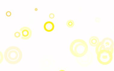 Lekeli açık sarı vektör arkaplan. Doğa tarzında bulanık halkaları olan güzel renkli çizimler. Güzel web siteleri için desen.