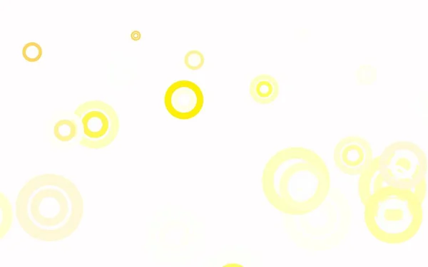 Lichtgele Vectorachtergrond Met Vlekken Mooie Gekleurde Illustratie Met Wazige Cirkels — Stockvector