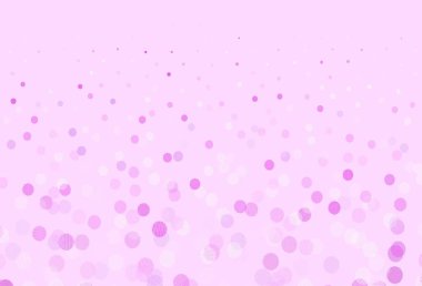 Açık Mor, küreli pembe vektör deseni. Soyut arka planda bulanık kabarcıklar ve renkli gradyan. Reklamlar, broşürler için desen.