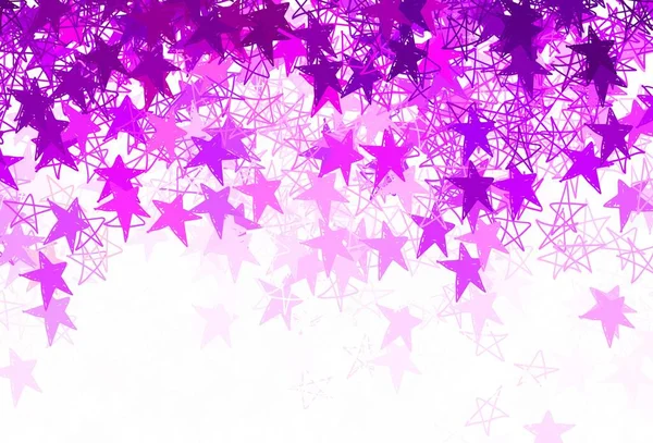 Padrão Vetor Roxo Claro Com Estrelas Natal Ilustração Brilhante Decorativa — Vetor de Stock