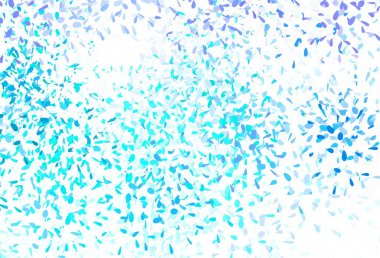 Açık mavi, yeşil vektör yapraklı soyut arkaplan. Yapraklarla bulanık şekilli yaratıcı illüstrasyon. Tasarımınız için yeni şablon.