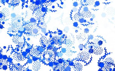 Çiçekli açık mavi vektör deseni ve çiçekli yeni renkli illüstrasyon. Markan için şık bir model..