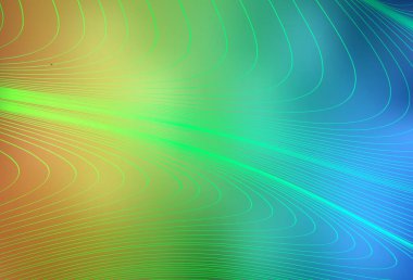 Açık mavi, çizgileri olan sarı vektör arkaplan. Çağdaş gradyan soyut çizgileri olan çizimler. Posterler ve afişler için iş tasarımı.