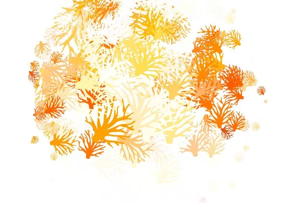 Orange Clair Vecteur Élégant Fond Avec Des Branches Illustration Colorée — Image vectorielle