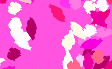 Açık pembe, kaotik şekilli sarı vektör şablonu. Soyut tarzda rengarenk gradyan şekilleri olan bir resim. Bir cep telefonu için arka plan.