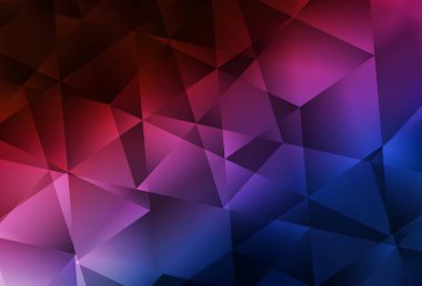 Koyu mavi, kırmızı vektör üçgen mozaik doku. Yarım ton şeklinde, üçgenli yaratıcı illüstrasyon. Bir markanın arkaplanı için desen.