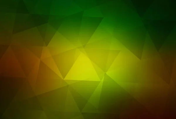 Dark Green Yellow Vector Abstract Polygonal Pattern Colorful Abstract Illustration — Stock Vector