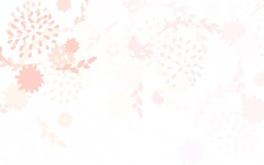 Açık kırmızı, sarı vektör zarif şablon çiçekli beyaz arka planda doğal olarak çiçek. Ağ ve ambalaj için elle boyanmış tasarım.