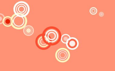 Küreli açık kırmızı vektör deseni. Doğa tarzında bulanık halkaları olan güzel renkli çizimler. Reklamlar, broşürler için desen.