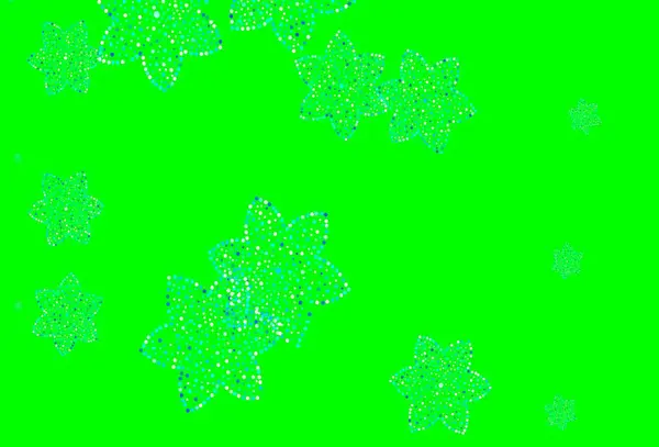 Светло Синий Зеленый Векторный Узор Цветами Красочная Иллюстрация Цветами Стиле — стоковый вектор