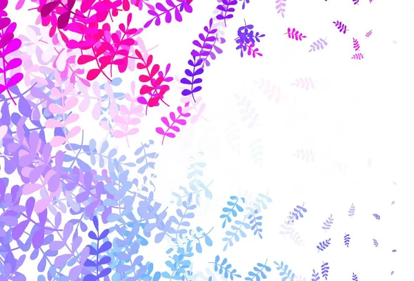 Açık mavi, kırmızı vektör çizimi ve yapraklar. Bulanık arkaplanda, gradyanı olan yapraklar. Tasarımınız için yeni şablon.