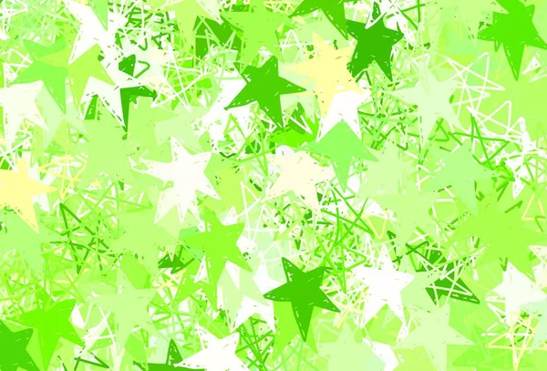 Hellgrüne Vektortextur Mit Schönen Sternen Moderne Geometrische Abstrakte Illustration Mit — Stockvektor