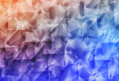 Açık mavi, sarı vektör soyut çokgen desen. Gradyanı olan zarif parlak çokgen çizimi. Cep telefonunun arka planının şablonu.