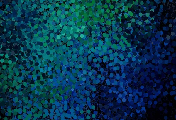 ダークブルー スポット付きグリーンベクトルの背景 自然のスタイルで色の泡と抽象的なイラスト 未来的な広告 小冊子のパターン — ストックベクタ