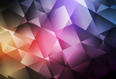 Koyu pembe, sarı vektör eğimli üçgen desen. Üçgenli parlak renkli çizimler. Pankartın için tamamen yeni bir şablon.