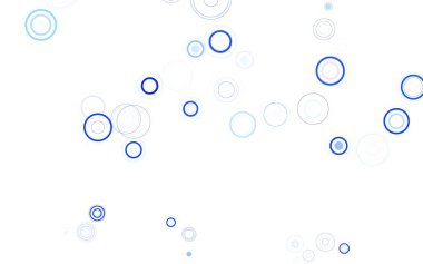 Açık pembe, benekli mavi vektör arkaplan. Parlak renkli soyut çemberlerin olduğu bir resim. İş ilanınız için tasarım.