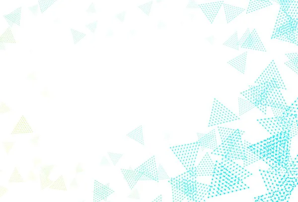 ライトブルー 円の多角形のスタイルを持つ緑のベクトルパターン 三角形の線で抽象的なイラストを光る ランディングページのためのモダンなテンプレート — ストックベクタ