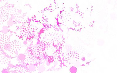 Açık pembe, çiçekli zarif bir arka plan, güller. Çiçeklerle süslenmiş soyut çizimler. Duvar kağıtları, boyama kitapları için desen.