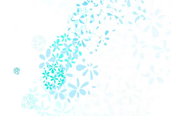 Ανοιχτό Μπλε Πράσινο Διανυσματικό Σχέδιο Φύλλα Διακοσμητική Απεικόνιση Μουντζούρες Αφηρημένο — Διανυσματικό Αρχείο