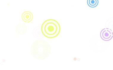 Dairesel hafif turuncu vektör şablonu. Soyut arka planda bulanık kabarcıklar ve renkli gradyan. Marka kitabınız için yeni şablon.