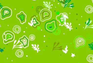 Açık mavi, soyut şekilli yeşil vektör dokusu. Soyut tarzda rengarenk gradyan şekilleri olan bir resim. Duvar kağıtları için zarif tasarım.