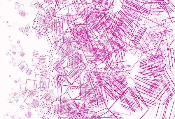 Světle Růžové Vektorové Uspořádání Kruhy Čarami Obdélníky Abstraktní Ilustrace Barevnými — Stockový vektor