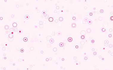 Disklerle açık pembe vektör dokusu. Bulanık yağmur damlaları olan soyut bir çizim. Duvar kağıtlarının dokusu için desen.