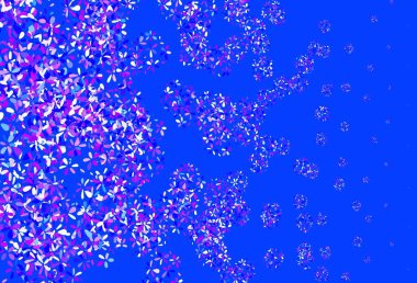 Açık pembe, yapraklı mavi vektör zarif duvar kağıdı. Origami tarzındaki yaprakların gradyanlı karalama çizimi. Web siteleri ve pankartlar için desenli desen.