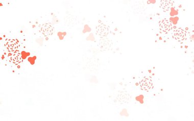 Memphis şekilli açık kırmızı vektör arkaplanı. Renkli rastgele şekillerle modern soyut illüstrasyon. Duvar kağıtları için zarif tasarım.