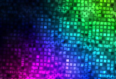 Çizgileri, dikdörtgenleri olan koyu renkli vektör düzeni. Dikdörtgenleri ve kareleri olan güzel bir çizim. Reklamlar için desen.