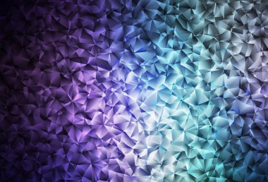 Koyu pembe, mavi vektör üçgen arkaplan. Üçgenlerden oluşan parlayan çokgen çizimler. Bir markanın arkaplanı için desen.