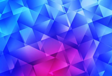 Açık pembe, mavi vektör düşük polimerli doku. Çokgen tarzda tamamen yeni bir renk çizimi. Marka kitabınız için yeni şablon.