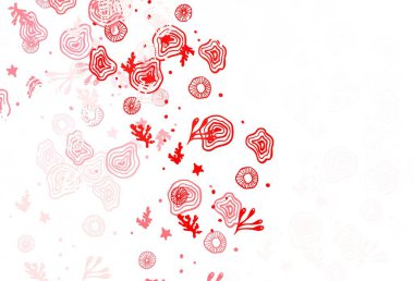 Memphis şekilli açık kırmızı vektör arkaplanı. Soyut gradyan şekilli basit renkli çizimler. Kartvizitiniz için modern tasarım.