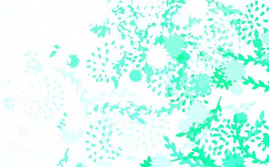 Açık mavi, çiçekli yeşil vektör karalama dokusu, güller. Karalama tarzında çiçekli renkli bir çizim. Web siteniz için Doodle tasarımı.