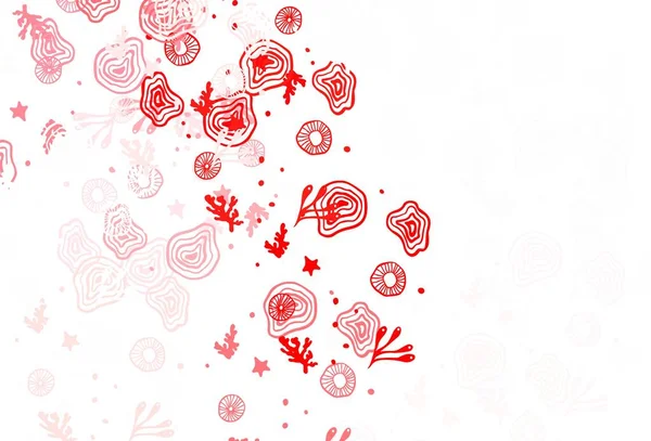 Memphis şekilli açık kırmızı vektör arkaplanı. Soyut gradyan şekilli basit renkli çizimler. Kartvizitiniz için modern tasarım.