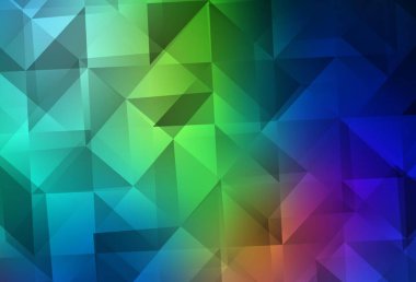 Açık mavi, yeşil vektör çokgen arkaplan. Çokgen biçiminde, gradyan ile renkli çizimler. Arkaplanlarınız için desenli desen.