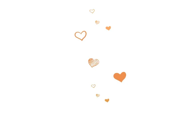 Φως Πορτοκαλί Διάνυσμα Φόντο Καρδιές Διακοσμητικό Σχέδιο Καρδιές Απλό Στυλ — Διανυσματικό Αρχείο