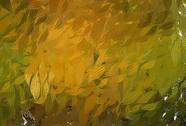 Koyu yeşil, soyut şekilli sarı vektör arkaplan. Modern tarzda değişen renkli kaotik formlar. İşiniz için en iyi akıllı tasarım.