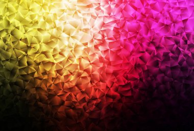 Koyu pembe, sarı vektör üçgen arkaplan. Zarif üçgenleri olan soyut çizimler. Marka kitabınız için yeni şablon.