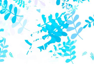 Açık mavi, kırmızı vektör yapraklı soyut arkaplan. Bulanık şekilli ve yapraklı yepyeni bir resim. Markan için şık bir model..