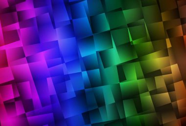 Eşkenar dörtgenli Dark Multicolor vektör arkaplanı. Renkli dikdörtgenleri olan bir resim. Şablon bir arkaplan olarak kullanılabilir.