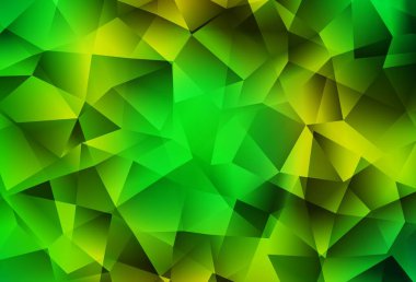 Açık yeşil, sarı vektör çokgen arka plan. Üçgenli modern soyut çizim. Dizaynınız için üçgen desen.
