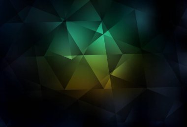 Koyu mavi, yeşil vektör düşük polimer arkaplan. Çokgen biçiminde, gradyan ile renkli çizimler. Web siteniz için çokgen tasarım.