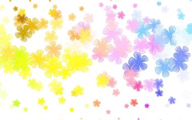 Açık renkli vektör karalama desenli çiçekler. Çiçeklerle karalama tarzında renkli çizimler. Ağ ve ambalaj için elle boyanmış tasarım.