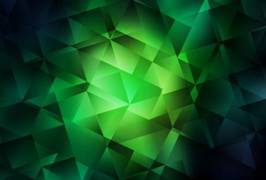 Koyu yeşil vektör üçgen arka plan. Çokgen şekilli bir örnek. Marka kitabınız için yeni şablon.