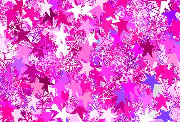 Padrão Vetor Rosa Claro Com Estrelas Natal Estrelas Fundo Abstrato — Vetor de Stock