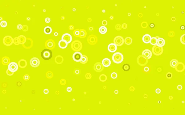 Verde Claro Fondo Vector Amarillo Con Burbujas Diseño Decorativo Borroso — Vector de stock