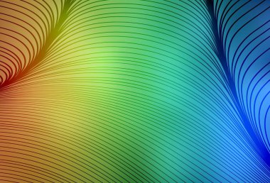 Açık mavi, kıvrımlı çizgileri olan sarı vektör dokusu. Basit çizgilerle renkli gradyan çizimi. İş tasarımınız için şablon.